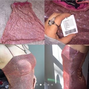 Urban outfitters rose gold sparkly dress